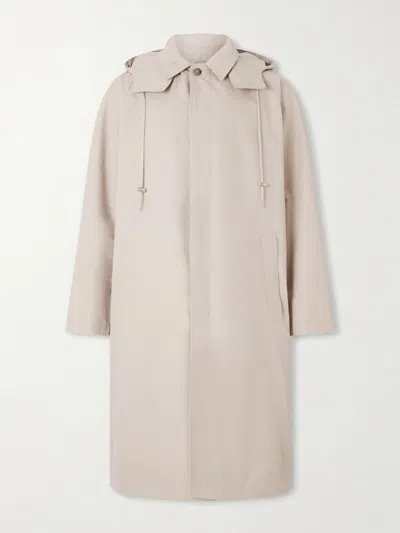 De Bonne Facture Grandad Giant Mac Cotton Coat In Neutral