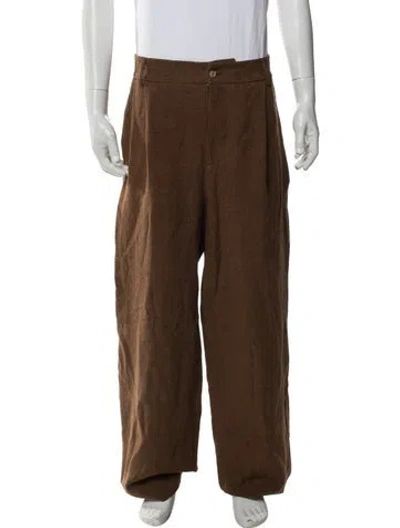 Pre-owned De Bonne Facture Linen Pants In Brown