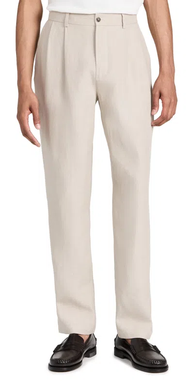 De Bonne Facture Linen Two Pleat Trousers Undyed Flax