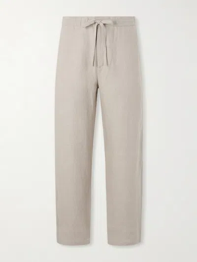 De Bonne Facture Lounge Straight-leg Linen Suit Trousers In Neutral