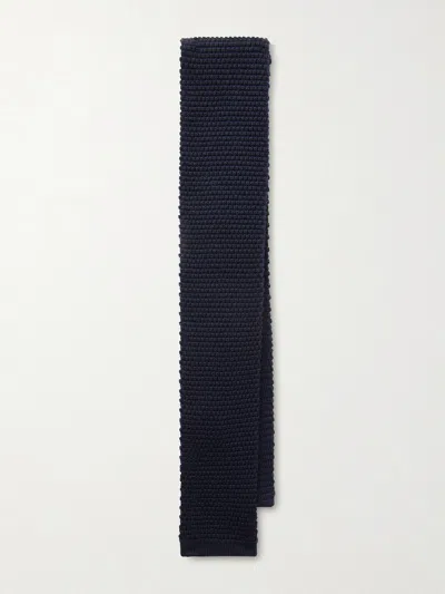 De Bonne Facture Marcel Lassance 6cm Knitted Wool Tie In Blue