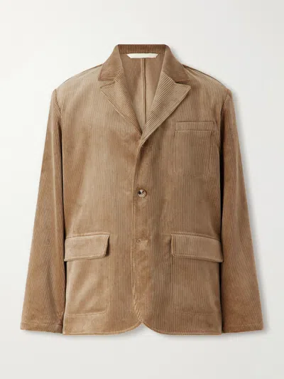 De Bonne Facture Métier Cotton-corduroy Suit Jacket In Gray