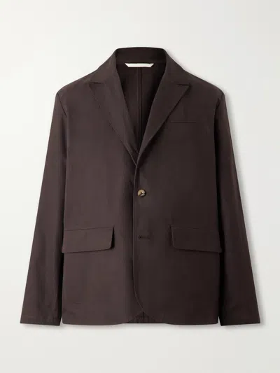De Bonne Facture Métier Cotton-twill Suit Jacket In Brown