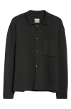 De Bonne Facture Milano Knit Merino Wool Cardigan In Natural Dye Charcoal