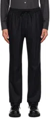 De Bonne Facture Navy Drawstring Trousers In Navy