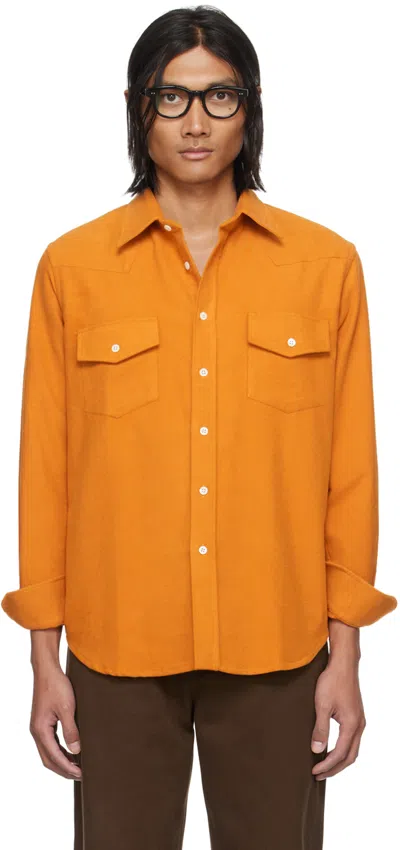 De Bonne Facture Orange Camargue Shirt In Rust