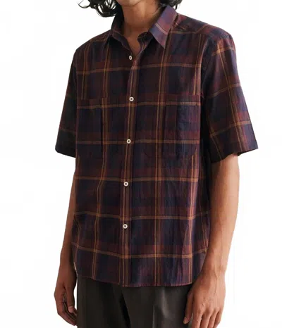 De Bonne Facture Painter's Shirt In Burgundy Check In Multi