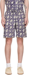 De Bonne Facture Straight-leg Printed Cotton Drawstring Shorts In Fleurs Du Chennai Bl