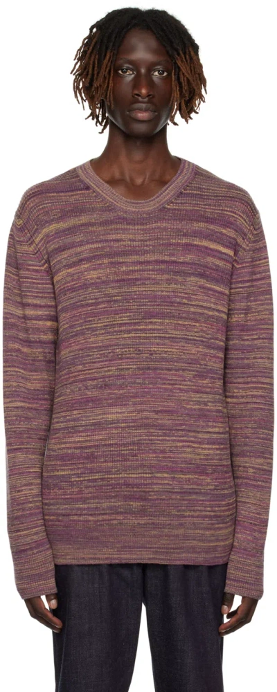De Bonne Facture Purple Ribbed Sweater In Multicolor Plum