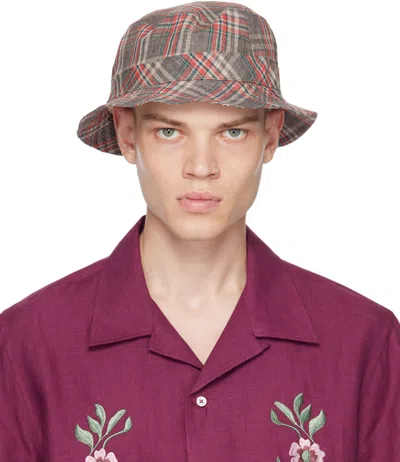 De Bonne Facture Ssense Exclusive Red Bucket Hat In Red Check