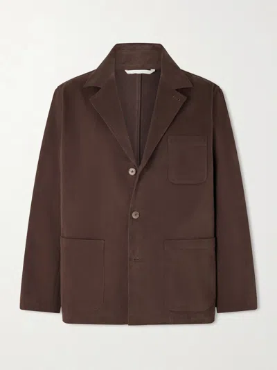 De Bonne Facture Traveler Cotton-twill Suit Jacket In Brown