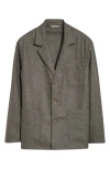 De Bonne Facture Traveler Notch Lapel Wool Jacket In Gray