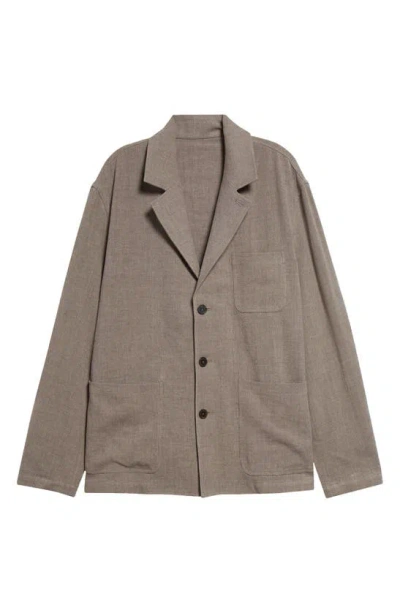 De Bonne Facture Traveler Notch Lapel Wool Jacket In Taupe