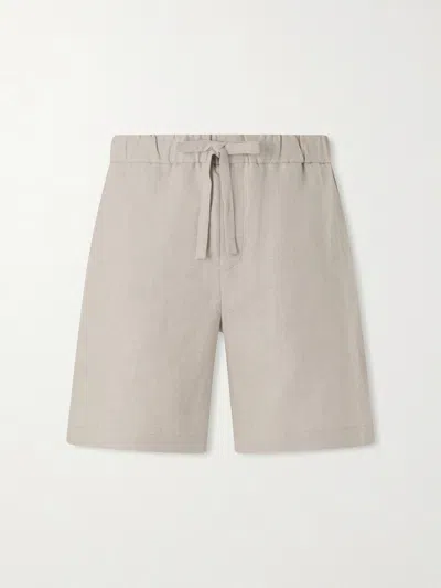 De Bonne Facture Traveler Straight-leg Linen Shorts In Neutral