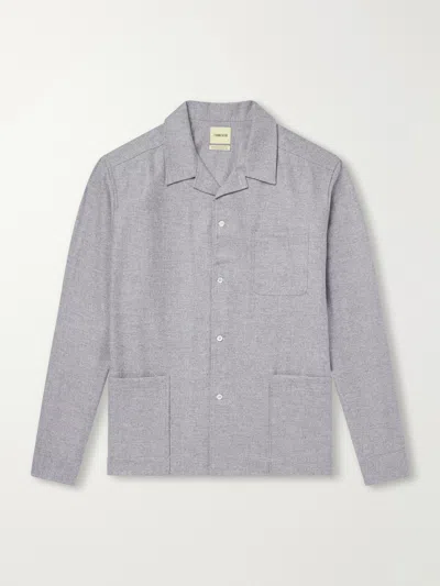 De Bonne Facture Virgin Wool Overshirt In Gray