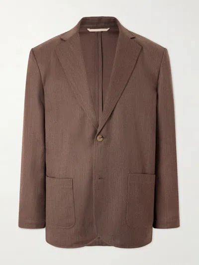 De Bonne Facture Writers Wool And Cotton-blend Suit Jacket In Brown