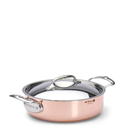 De Buyer Copper Prima Matera Sauté Pan And Lid In Pink