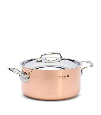 De Buyer Copper Prima Matera Stewpan And Lid In Gold