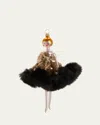 De Carlini Lady In Sequin & Faux Fur Dress Christmas Ornament In Black