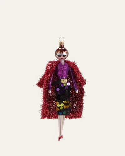 De Carlini Lady In Sequin Skirt Christmas Ornament In Multi