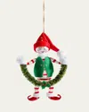 De Carlini Mistletoe Garland Elf Christmas Ornament In Multi