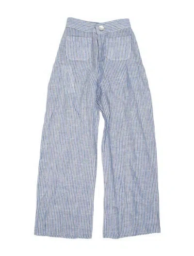 Pre-owned De Castro Linen Wide Leg Pants In Blue