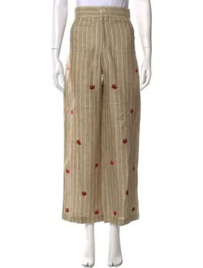 Pre-owned De Castro Linen Wide Leg Pants W/ Tags In Neutrals
