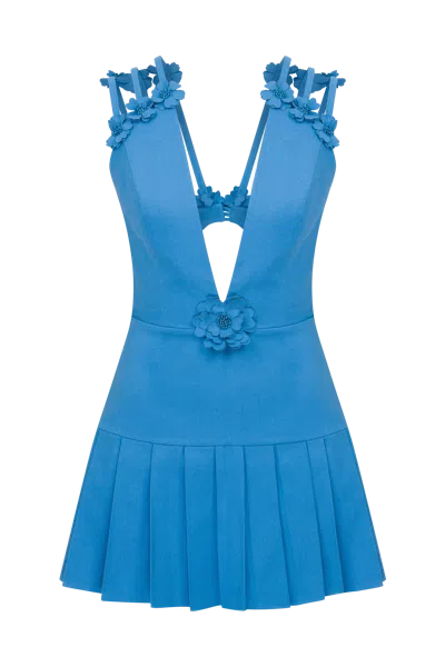 De Clara Buttercup Floral Dress In Blue