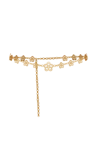 De Clara Floral Iconic Mini Belt In Gold
