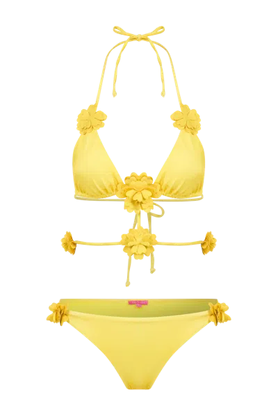 De Clara Flower Daffodil Bikini Set In Multi