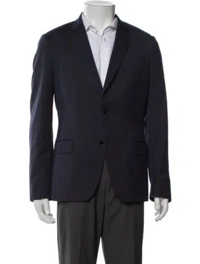 Pre-owned De Fursac Virgin Wool Blazer In Blue