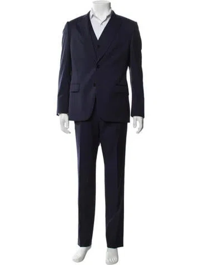 Pre-owned De Fursac Wool Three-piece Suit In Blue