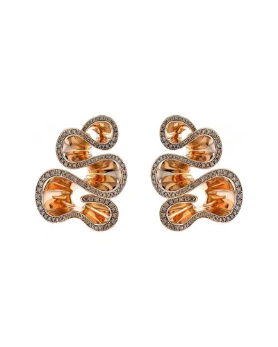 De Grisogono 18k 2.30 Ct. Tw. Diamond Zigana Earrings (authentic Pre-loved) In Brown