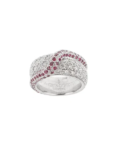 Pre-owned De Grisogono 18k 2.50 Ct. Tw. Diamond & Ruby Ring (authentic Pre-loved)
