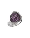 De Grisogono 18k 5.50 Ct. Tw. Diamond & Amethyst Ring (authentic Pre-loved) In Metallic