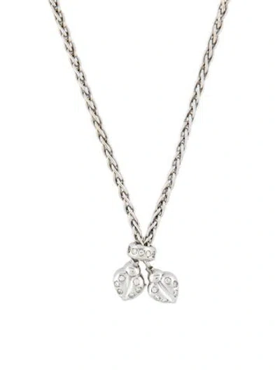 Pre-owned De Grisogono 18k Diamond Ladybug Necklace, .25" In Multi