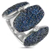 De Grisogono 18k White Gold 0.15ct Diamond And Sapphire Ring Dg09-080425 In White