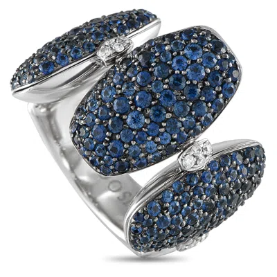 De Grisogono 18k White Gold 0.15ct Diamond And Sapphire Ring Dg09-080425
