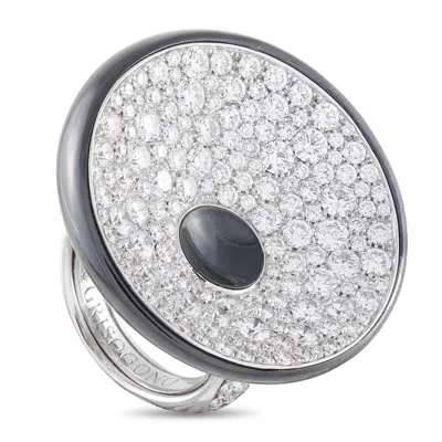 De Grisogono 18k White Gold 6.76 Ct Diamond Statement Ring Dg25-110625 In Black