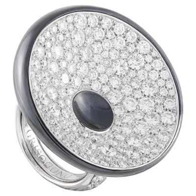 Pre-owned De Grisogono 18k White Gold 6.76ct Diamond Statement Ring