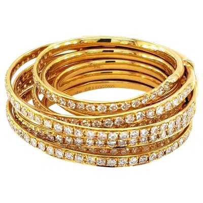 Pre-owned De Grisogono 18kt Yellow Gold And Diamonds,  Allegra Ring Exclusive