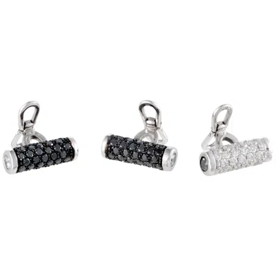Pre-owned De Grisogono Accessoire 18 Karat White Gold Full White And Black Diamonds Tuxedo