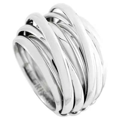 Pre-owned De Grisogono Allegra 18k White Gold Ring Dg05-051926