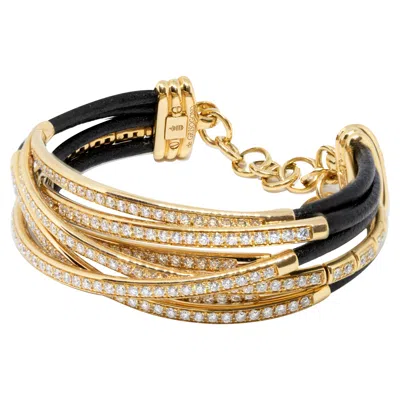 Pre-owned De Grisogono Allegra Pink Gold And Diamond Bracelet