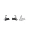 De Grisogono Accessoire 18k White Gold Full White And Black Diamonds Tuxedo Toggle Buttons Set