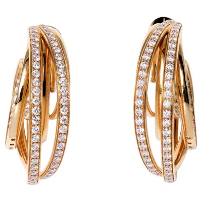 Pre-owned De Grisogono Estate  Allegra 4 Carat Diamond Intertwined Hoop Earrings In Multi
