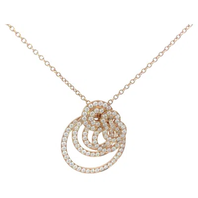 Pre-owned De Grisogono Gypsy Diamond Pendant Necklace 18k Rose Gold In Red