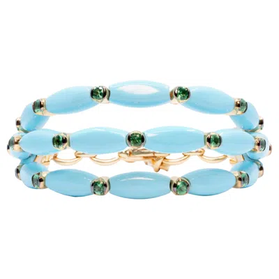 Pre-owned De Grisogono Pink Gold & Turquoise Bracelet