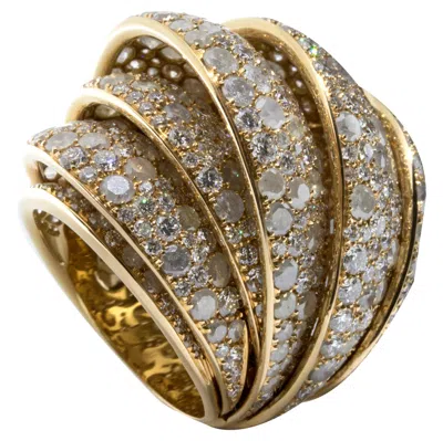Pre-owned De Grisogono Pink Gold Ring W/ Diamonds