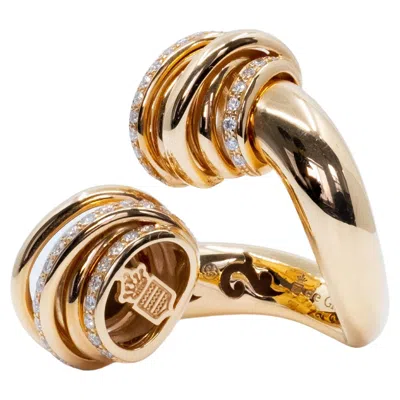 Pre-owned De Grisogono Pink Gold White Diamond Ring
